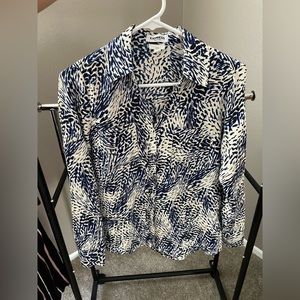 Express Animal Print Two Pocket Slim Portofino Shirt